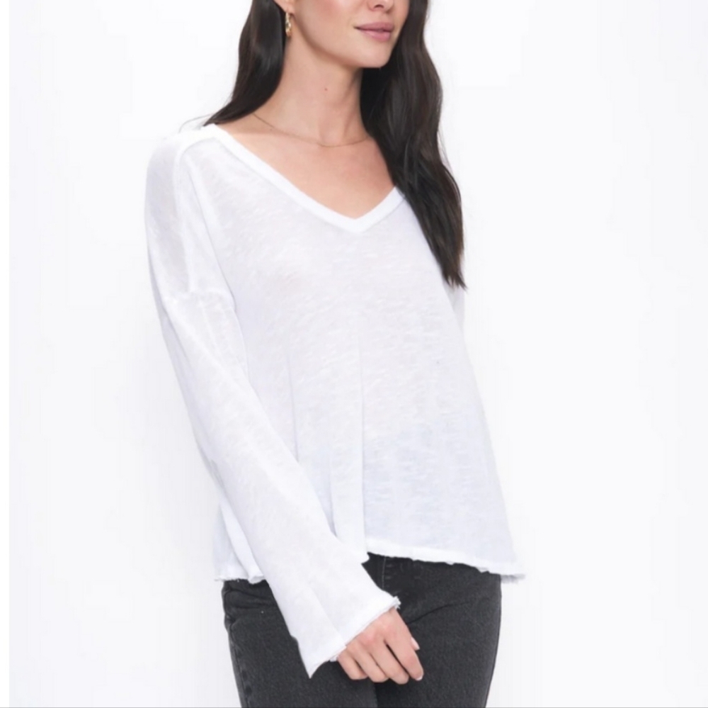 J Brand Bell Sleeve V-Neck Top Size Small